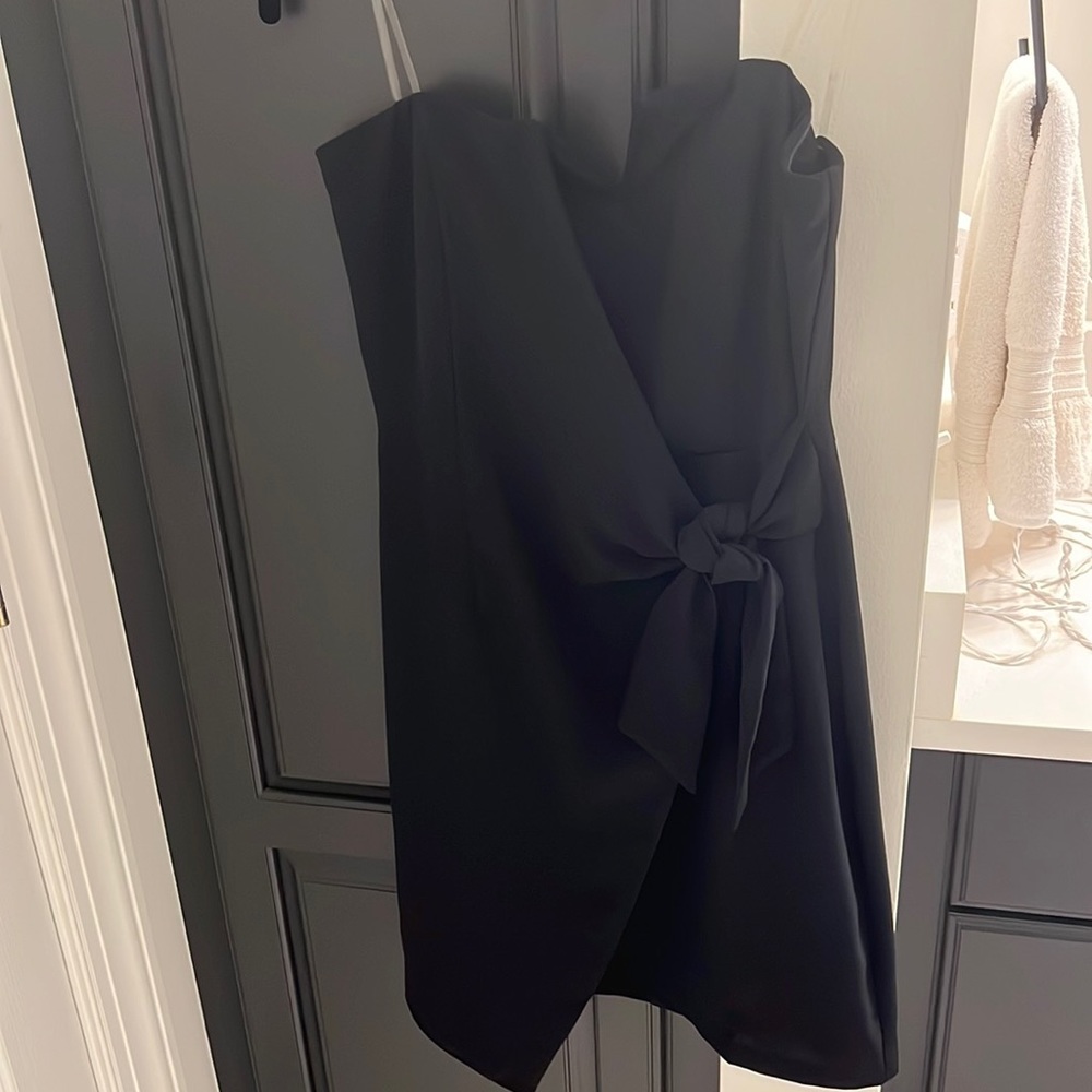 Strapless black mini dress- small NWT
